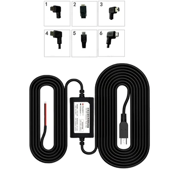 Dash Cam Hardwire Kit Micro/Mini USB Hard Wire Kit 12V-30V to 5V Car Dash fotoaparato įkroviklio maitinimo laidas