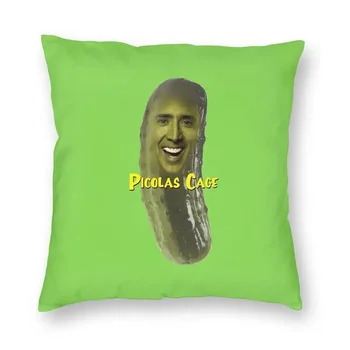 Fashion Picolas Cage Square Throw Pillow Cover Decoration 3D Double-Print Funny Nicolas Cage Meme Cushion Cover for Car