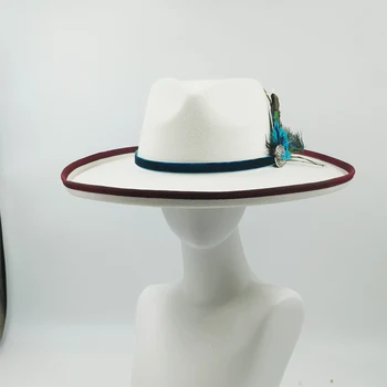 Fedora Hat New Love Bonded Jazz Hat Feather Gold Velvet Contrast Winter Gentleman Hat Women's Panama Hat Luxury