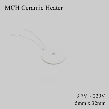 koncentriniai apskritimai 5mm x 32mm 5V 12V 24V MCH aukštos temperatūros keraminis šildytuvas Apvalus aliuminio oksidas elektrinis kaitinimo elementas HTCC metalas