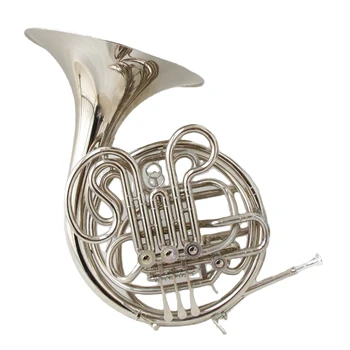 4 klavišas Dvigubas prancūziškas ragas Profesionalus prancūziškas ragas Vieno gabalo varpas Nikeliu padengtas prancūziško rago instrumentas