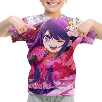 Kawaii Anime Oshi No Ko 3D Print marškinėliai Vaikiški trišakiai Tops Girls Manga Marškinėliai Camiseta Kids Casual Tshirt Summer O-Neck marškinėliai