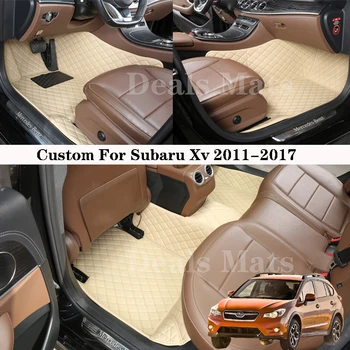 Automobilių grindų kilimėliai Subaru Xv 2011-2017 Oda visiems sezonams Neperšlampami kilimėliai Individualūs kilimų priedai