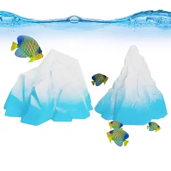 2vnt Kūrybinės žuvų rezervuarų dekoracijos Ledkalnio alpinariumo peizažas Dirbtiniai papuošalai namams Biuro žuvys Akvariumo priedai