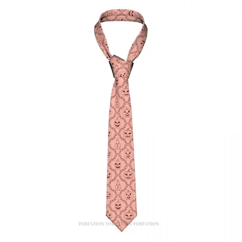 Rožiniai moliūgai Barokiniai rašto kaklaraiščiai Helovino triukas arba skanėstas Atsitiktiniai unisex kaklaraiščio marškiniai Dekoravimas Siauras dryžuotas plonas kratas