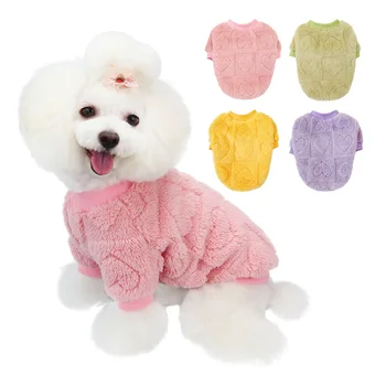 Minkšti vilnos šunų megztiniai Šilti žieminiai naminių gyvūnėlių drabužiai mažiems šunims Megztinis Šuniukas Katės liemenė Yorkie Prancūzų buldogas Mopsas Drabužiai