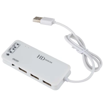 3 prievadas USB 2.0 šakotuvas Išorinis 7.1Ch garso plokštės ausinių mikrofono adapteris kompiuterio baltai