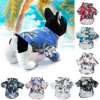 Šaunūs minkšti augintiniai Vasaros kokosų medis Ananasai Mielas Havajų stilius Šaunūs vasaros paplūdimio marškiniai Palaidinė Šunų drabužiai Atostogų stilius