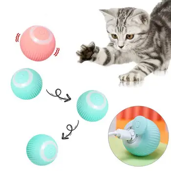 Interaktyvus naminių gyvūnėlių kamuolys Protingas vengimo dizainas Katės rutuliniai žaislai USB įkrovimas Automatinis 360 laipsnių riedėjimas Robotas Kačių judėjimas