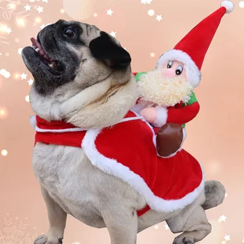 Naujos Kalėdos Funky Pet Dog Žieminis kostiumas su gobtuvu Drabužiai Drabužiai su gobtuvu Drabužiai Kalėdų Helovino vakarėlis Naminių gyvūnėlių drabužiai Pasipuošti daiktai