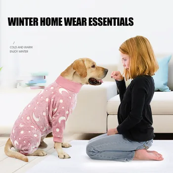 Šuo Žieminiai drabužiai Augintinis Flanelinė pižama Mieli namų drabužiai vidutiniams ir dideliems šunims Aukštas elastingas Keturios kojos Šiltas kailis