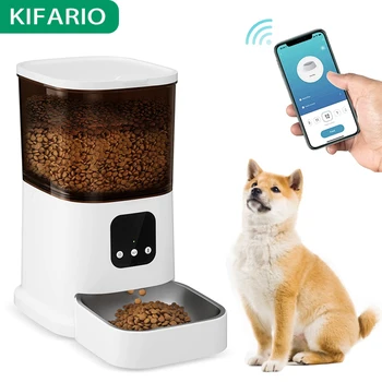 Automatinis naminių gyvūnėlių tiektuvas Išmanioji vaizdo kamera Timing WiFi Intelligent Food Dispenser Nuotolinio valdymo pultas Balso įrašymo tiektuvas katėms šunims