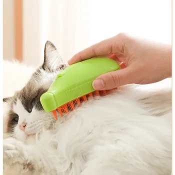 Cat Garų šepetys Garinis šunų šepetys 3 in 1 Elektrinis purškiamas kačių plaukų šepetys masažui Naminių gyvūnėlių priežiūros šukos Plaukų šalinimo šukos