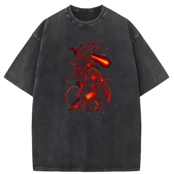 Extinction Washed Tshirt Dinosaur 3d Printed T Shirt for Men Student Sweatshirts Long Sleeve Print Retro Brand Tee Shirt Man