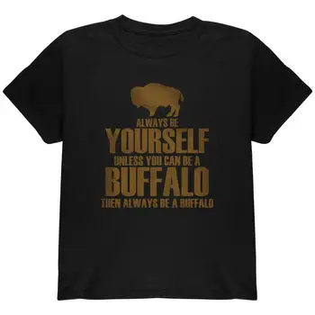 Visada būk savimi Buivolų bizonų jaunimo marškinėliai ilgomis rankovėmis
