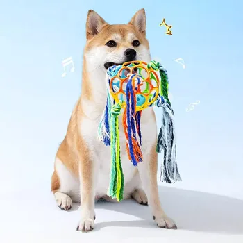Kompaktiškas šunų garso kamuolys žaislinis žaislas įkandimui atsparus naminių gyvūnėlių žaislų kamuolys su garsu katės šuniui