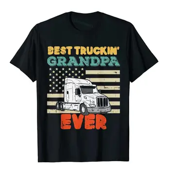 Mens Amerikos vėliava Geriausias sunkvežimis senelis JAV puspriekabės vairuotojo marškinėliai medvilniniai jauni marškinėliai Gimtadienis vyraujantis Camisas Hombre