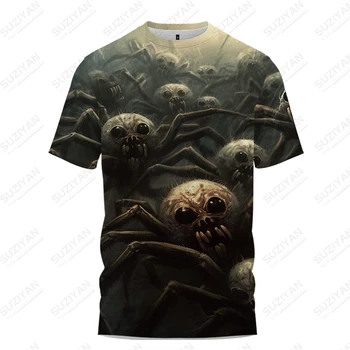 2023 Laisvi laisvalaikio marškinėliai Siaubo voras 3D spausdinti marškinėliai Vasara Vyrų didelio dydžio gatvė Marškinėliai trumpomis rankovėmis Topai