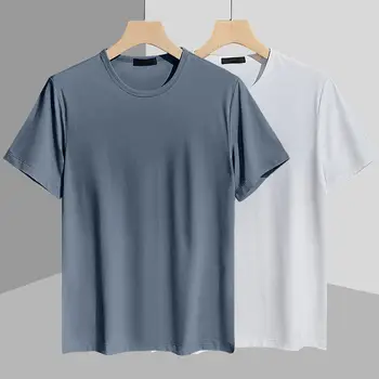 Vyriški marškinėliai trumpomis rankovėmis Vienspalviai marškinėliai Vasaros viršus Laisvi korėjietiško stiliaus madingi marškinėliai apvaliu kaklu Homme Q220