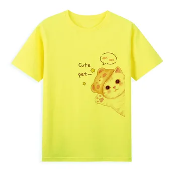 Mielas animacinis kačiukas marginti marškinėliai Naujas kūrybinio dizaino grožio viršus Minkštos ir patogios vasarinės trumpos rankovės A1-14