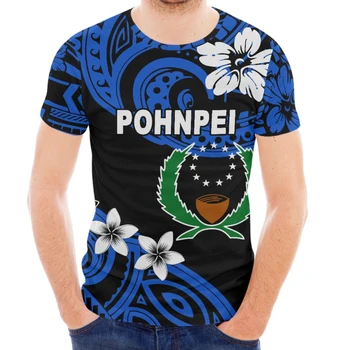 Polinezijos palmių lapų tribe 3D spausdinimas Vyriški marškinėliai Dideli laisvalaikio drabužiai Gatvė apvaliu kaklu Trumpomis rankovėmis Laisvi vyriški marškinėliai