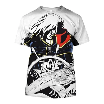 Kosminis piratų kapitonas Harlockas Albatoras Marškinėliai Anime 3D Spausdinti gatvės apranga Vyrai Moterys Laisvalaikio mada Oversize marškinėliai Vaikiški trikotažai