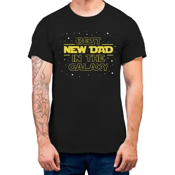 Geriausias naujas tėtis galaktikoje Tėvų dienos juokingi marškinėliai Dovanų marškinėliai tėčiui S-5XL