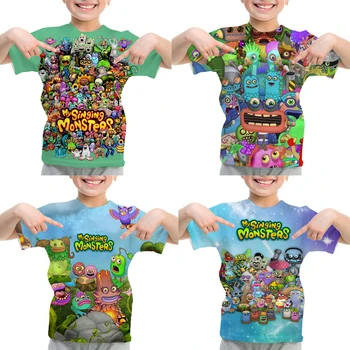 Cartoon My Singing Monsters marškinėliai mergaitėms Boys Summer Kids O-neck Tee Tops Casual Anime marškinėliai Vaikiški drabužiai Camiseta