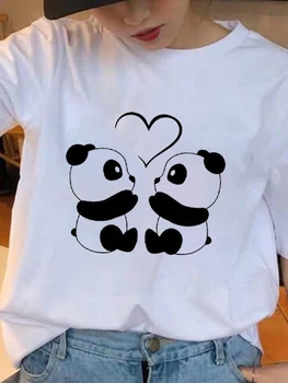 Vasariniai drabužiai Ponios Spausdinti Grafinis trišakis Mada Trumpomis rankovėmis Tendencija Laisvalaikis Miela Panda Spausdinimas Nauji 2022 m. marškinėliai Drabužiai Drabužiai Moterys