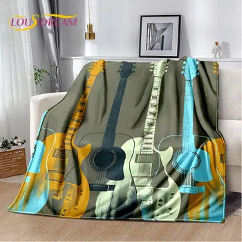 klasikinės gitaros elektrinės gitaros meno antklodė, flanelinė antklodė, pliušinė antklodė svetainei miegamojo lovos sofos užvalkalas