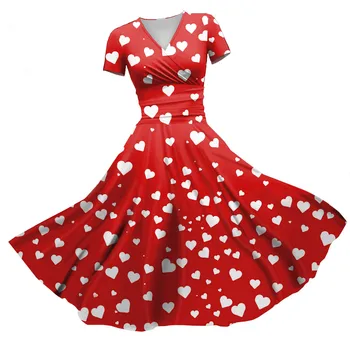 Suknelės Prom Elegantiškos kulkšnies ilgio suknelės moterims 2023 V-Neck trumpomis rankovėmis Valentino dienos paliaubos Chalatai Hiver Femme