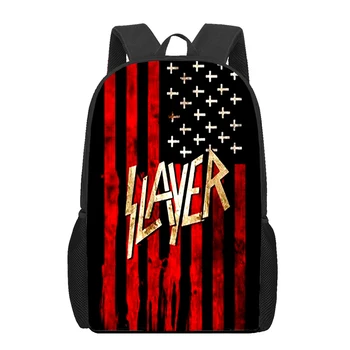 Slayer Thrash metalinė kuprinė mergaitėms Pradinių klasių mokiniai Modelis mokykliniai krepšiai vaikams Knygų krepšys Laisvalaikio krepšys Krepšio pakuotė