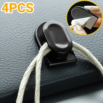 4Pcs Automobilyje montuojamas nematomas kablys Lipnūs kabliukai Organizatorius USB kabelio ausinių rakto saugykla Universalūs automobilių priedai
