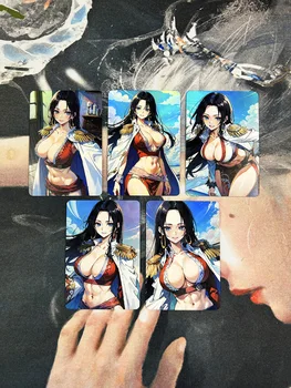 5Pcs/set King of Thieves Boa Hancock serijos refrakcinės flash kortelės Acg Kawaii Classic Anime & Game Kolekcinės kortelės Dovanų žaislai