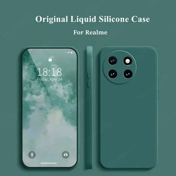 Skystas silikoninis dėklas, skirtas Realme 11 4G dangteliui Realme 11 Coque Funda Original Liquid Silicone Soft Back Case Realme 11 4G