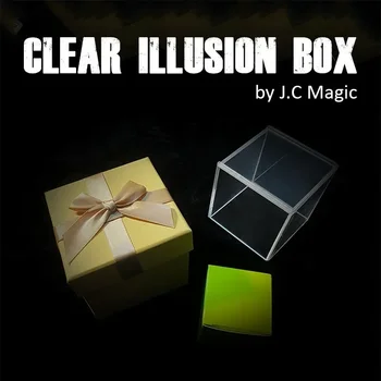 Clear Illusion Box By J.C Magic Visual Transparent Box Magic Tricks Empty Box Appearing Any Small Objects Close up Magic Props