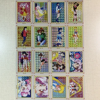 16Pcs/set Sailor Moon Self Made Kaiou Michiru Meiou Setsuna Anime žaidimo personažai Klasikinės serijos spalvotos flash kolekcijos kortelės žaislas