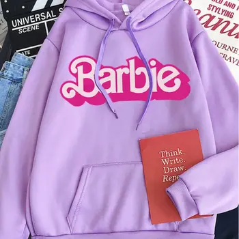 NEW Barbie Anime Kawaii Casual Sweat Sweatie Hoodie Moterų hiphopo ilgomis rankovėmis Laisvas laisvalaikis Vidiniai drabužiai Mergaitė Gimtadienio dovana