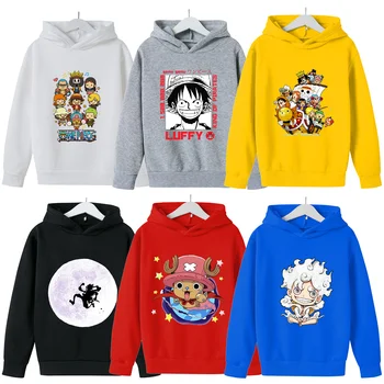 One Piece anime džemperis vaikams Luffy Zoro Chopper džemperis su gobtuvu su skrybėle Cool Spausdinti drabužiai ilgomis rankovėmis Vaikiški dovanų drabužiai