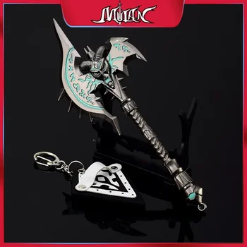 World of Warcraft 18cm Shadowmourne Azeroth Axe metalinė raktų grandinėlė Žaidimo periferiniai įrenginiai Japonų katanos tikrų kardų modelis Dovanos Žaislai