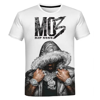 Naujas hiphopo reperis 3D spausdinti MO3 marškinėliai Unisex Fashion Casual Trumpomis rankovėmis Vyrai Moterys Summer Streetwear Oversized marškinėliai Tops