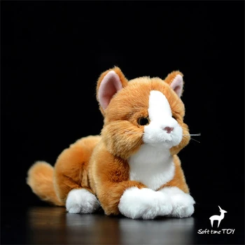 Oranžinė katė Aukštos ištikimybės anime Mielas pliušinis imbierinis katinas Pliušiniai žaislai Tikroviški gyvūnai Simuliacija Įdaryti lėlė Kawai žaislų dovanos Vaikai