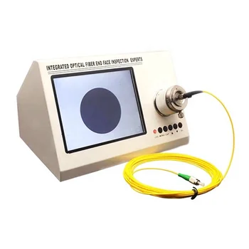 Pluošto pleistro laidas gamina įrangą 8 colių ekranas Integruotas pluošto galo veido patikrinimas 200X 400X šviesolaidinis mikroskopas