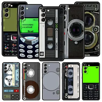 Vintažinės kasetinės juostos retro stiliaus telefono dėklas, skirtas Samsung Galaxy S23 S22 S20 Ultra S21 FE 5G S10 S9 Plus S10E S8 Note 20 Cover