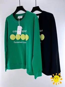 Top Version Classic Tennis Velvet Embroidery Casablanca Sweatshirts Men Women 1:1 Hoodie Crewneck