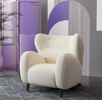 šiaurietiška viengulė sofa paprasta poilsio kėdė patikima galva balti svetainės baldai gali būti pritaikyti