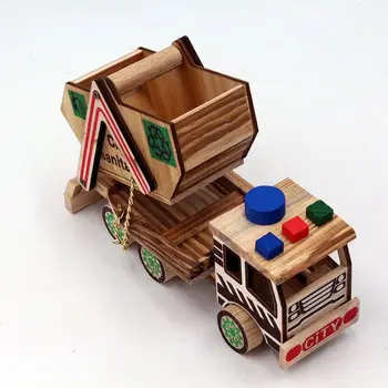 Medinės transporto priemonės modelio ornamentai nostalgiškas sunkvežimio traktorius namų dekoravimas nauji namų dovanų amatai