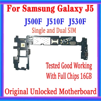 Originalas atrakintas Samsung Galaxy J5 J500F J510F pagrindinei plokštei Android OS Clean IMEI Full Chips Mainboard 16gb plokštė