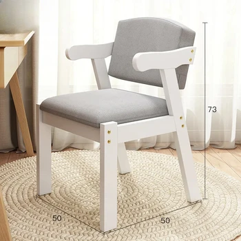 HOOKI Oficialūs nauji namai Medžio masyvo kėdė Moderni minimalistinė laisvalaikio valgomojo kėdė Paprastas lenktas medinis šiaurietiškas stalas