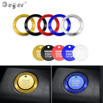 Ceyes Car Styling Engine Start Stop Auto Accessories Ignition Key Push Cover Rings Case for Ford Focus Kuga F150 Fiesta Ecosport